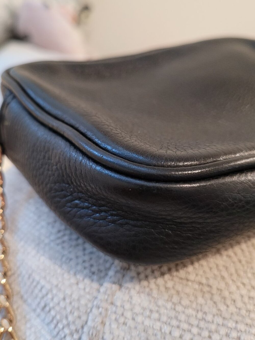 Michael Michael Kors Micro Crossbody Bag – Black Leather w/ Gold Hardware - Picture 9 of 9